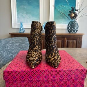 Tory Burch Leopard Print Ankle Boots